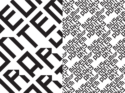 MCA Logo Pattern black brand brand identity branding chicago contemporary design geometric logo mca minimal modular museum museum of art museum of contemporary art pattern typeverything typography white wordmark