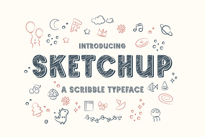 Sketchup - Adorable Scribble Typeface adorable apparel authentic charming child cover creative cute flyer fun game kids theme marker menu playful poster quotes scribble typography unique