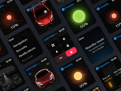 📁 +Project File! | EV Supercar Connect App: Apple Watch 3d app apple blender car connect design electric ev evee illustration interaction ios mobile particles supercar ui vehicle visualisation watch