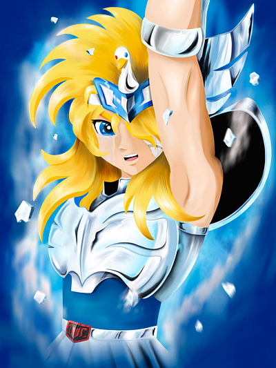 Cygnus Hyoga anime clothes digital digital art digital illustration fanart illustration procreateapp saint seiya