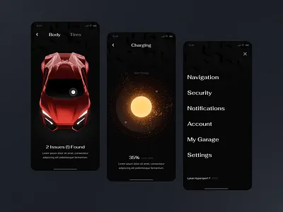 📁 +Project File! | EV Supercar Connect App (4) 3d app blender car design eletric elon ev futuristic illustration interaction ios lykan mobile musk particles supercar tesla ui vehicle