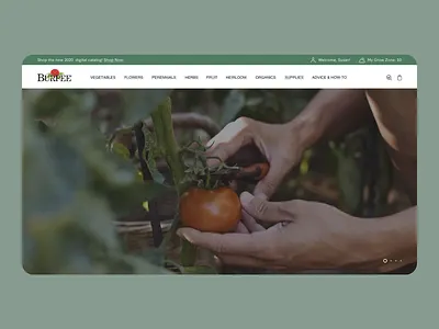 BURPEE // HOMEPAGE brand identity digital identity ecommerce gardening homepage landing page plants seeds ui uiux design web design website