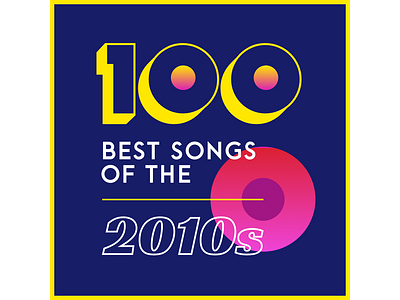 '100 Best Songs of the 2010s' Playlist Cover: V1 design playlist