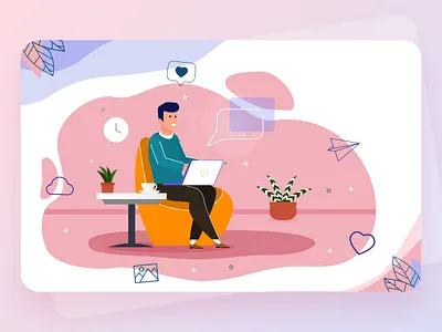 Work From Home (WFH) Illustration graphics home illustraion illustration illustration art illustration design illustrations illustrator wfh work work desk work from home work out work space workout workspace