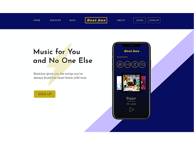 Website Design: ‘Beatbox’ - Header section design website