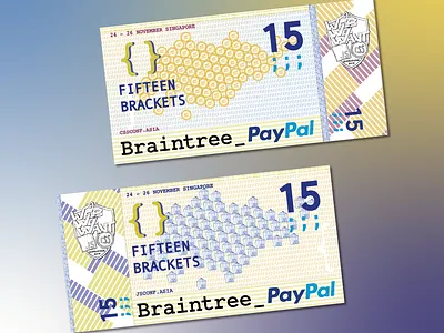 JS Conf Asia, DevFest Currency (15 Brackets) braintree currency graphic design money paypal print design ui design