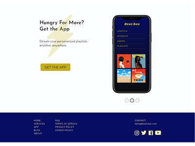 Website Design: 'Beatbox' - Footer section design website