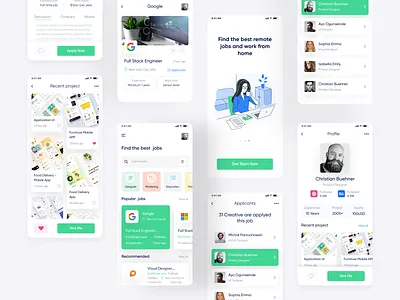 Jobify - Job Finder Mobile App app branding career creative design find work hire hiring job job finder job listing job platform job portal job search jobseeke mobile app typography ui uiux