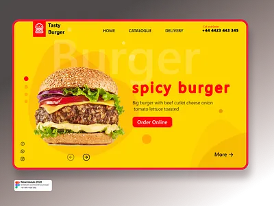 Burger Landing Page app burger chips design fastfood food and drink food app landingpage pizza restaurant restaurant app ux yellow