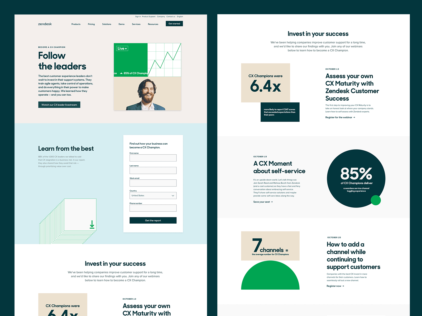 ESG landing page design integrated campaign landingpage website zendesk