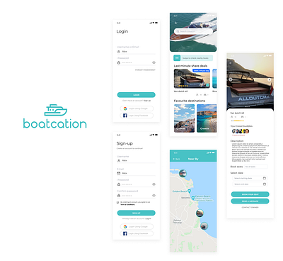 Boat booking app app design boat boat booking app designer figma figmadesign freelance designer freelancer game design ui design uidesign uiux