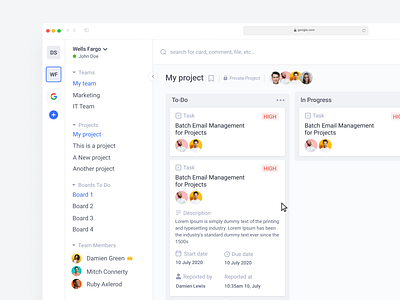 Project management concept app apps cards clean dash dashboard dashboard ui design desktop interface minimal platform project project management saas service software ui ux web