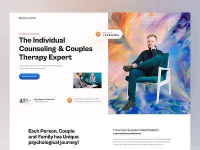 Bradley - A Psychologist Portfolio Header creative doctor health landing page mental mentalhealth minimal online doctor portfolio product product landing psychiatrist psychologist psychology centre therapist therapy ui uidesign ux web