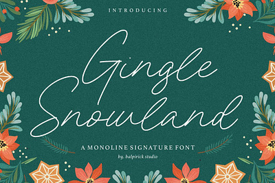 Gingle Snowland Monoline handwrittenfont scriptfont typeface typography