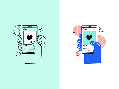 Like design hand illustration instagram minimal notification phone social social media socialmedia