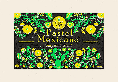 Pastel Mexicano- Label (WIP) beerlabel branding craftbeer flat illustration logo mexican art screen print screenprint stout typography vector