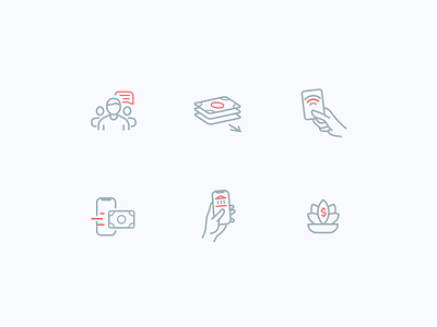 Hugo Iconography | Budgeting community iconography icons iconset mobile mobile banking nfc payment saving send money sustainable transfer money user