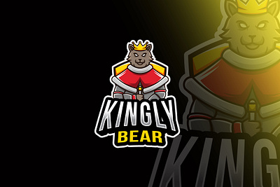 Kingly Bear Esport Logo Template warrior