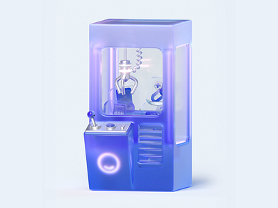 Flooz 3D Loop 3d animation app branding c4d claw claw machine gif icon illustration joystick loop machine metal motion neon transparent videogame