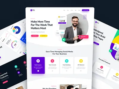 Filon Landing pPages clean creative design flat kit landing minimal ui ui kit ui8 ux web design website xd