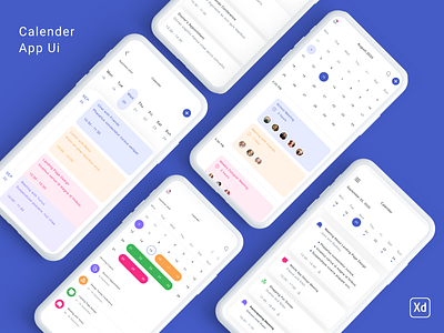 Calendar App UI Concept adobe xd app design branding calender calender app calender ui concept creative design design minimal uiux ux