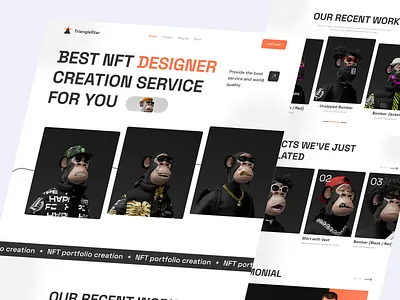 TriangleStar - Portfolio Website - Landing Page agency branding business clean company creative design landing page lanfing page minimalism nft portofolio studio ui uiux ux web web portofolio webdesign website