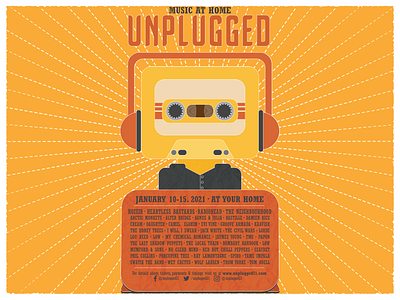 Unplugged flat illustration illustration art music poster unplugged