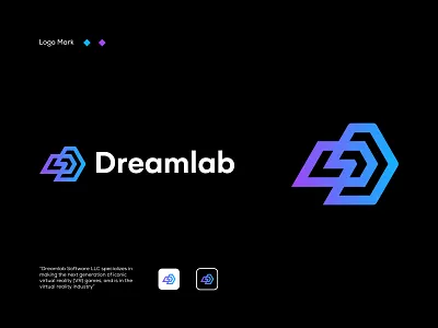 D logo design Dreamlab brand branding cryptocurrency design icon identity logo logo design logo mark logos logotype minimal minimalist logo modern logo monogram symbol typography