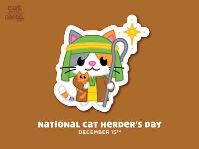 National Cat Herder's Day - December 15 cat cat herder cat herder chibi christmas herding cats merry catmus merry catmus nativity shepherd star