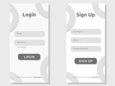 Gray Login-Sign Up Page design login login design login page mobile app design sign up signup