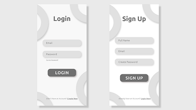 Gray Login-Sign Up Page design login login design login page mobile app design sign up signup