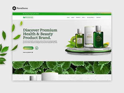 Rosemary - Health & Beauty Brand Elementor Template Kit beauty brand branding cosmetic design elementor green home page landing page leaves natural product template ui uiux vitamin web website woman