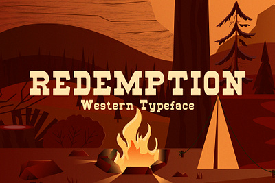 Redemption – Wild West Typeface camping cowboy premium retro serif slab tavern typeface vintage western wild west