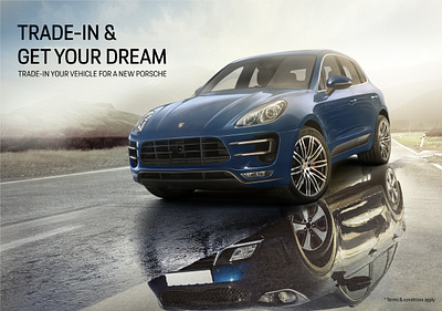 Porsche Trade-in Campaign KV ad advertising art artwork campaign creative design print retouch visual