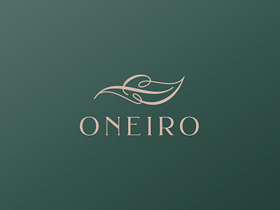 Oneiro airy calligraphy elegant feather femininity flourish illustration leaf light logo logotype minimalism nature tenderness