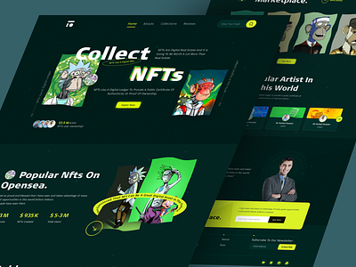 NFTs Landing Page - UI Interface. crypto crypto landingpage crypto website cryptocurrency cryptocurrency landingpage dark home page interface ito landing page landingpage nft landingpage nft web design nftlandingpage nfts typography ui ux web design website