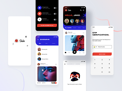 Shako app intro screens android app chat design family feed google group illustration ios mobile neel phone number posts prakhar sharma social ui ux web