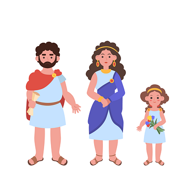 Greeks characters flat illustration illustrator minimal people picture vector