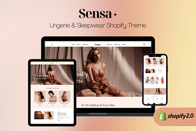 Sensa - Lingerie & Sleepwear Shopify Theme branding design ecommerce shopify web website website design