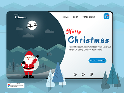 Christmas Web Shop app branding christmas design ecommerce illustration landing offer online shop online store santa shop ux vector