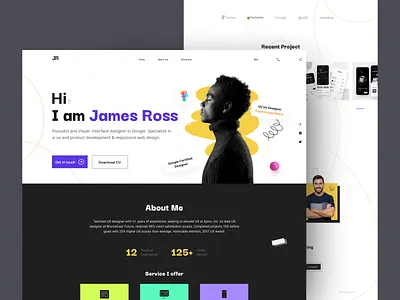 Personal portfolio landing page agency clean design freelance freelance website landing page minimal personal portfolio personal website portfolio portfolio landing page portfolio page portfolio template ui uiux ux webdesign website website design