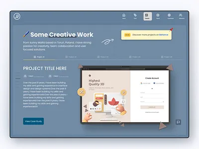 Design Portfolio album blue creative daily design desktop dribbble feedback illustration personal portfolio product projects ui uiux userexperience userinterface ux web work