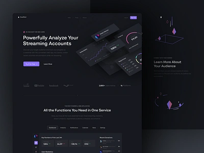 Streamer Web Dashboard analytics concept dashboard data game service game ui gamer platform statistics stats stream web streamer streaming dashboard streams twitch ui visual design uiux user dashboard ux web design