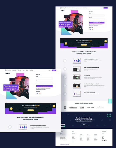 Music Course Landing Page Web UI branding course design landingpage music store ui web website