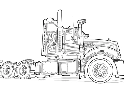 Line art illustration black and white illustraion line art illustration truck illustration vector drawing
