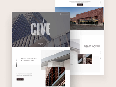 Construction Company Website Design animation architectural architecture clean ui design light responsive design ui user experience user interface ux web design website white background