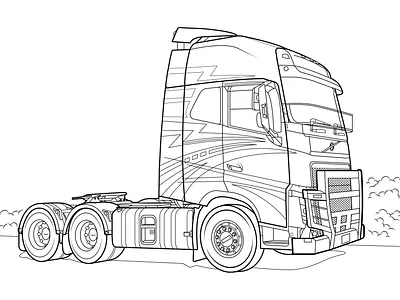illustration black and white illustration line art line drawing truck truck illustration vector drawing
