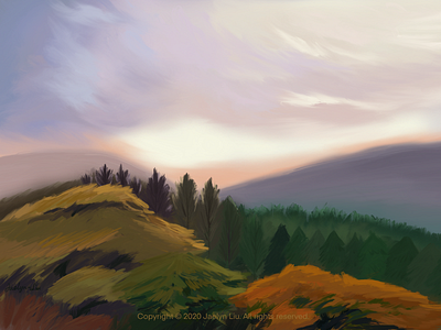Original Illustration:Autumn Day artwork autumn colors design drawings illustration paintings procreate sketch