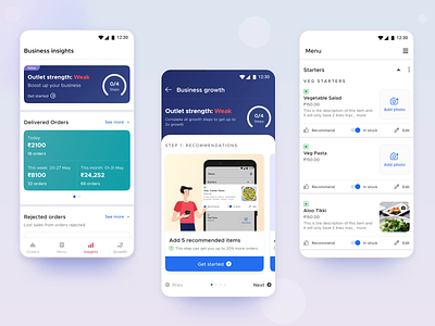 A new restaurant growth trend! animation app branding business cart dashboad design food growth illustration insights menu order progress reports restaurant sales ui ux design website