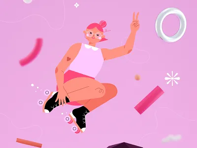 Illustrated Tapes 088 3d blender3d girl girl power illustrated tapes illustration illustrator roller rollerskate rollerskates vector